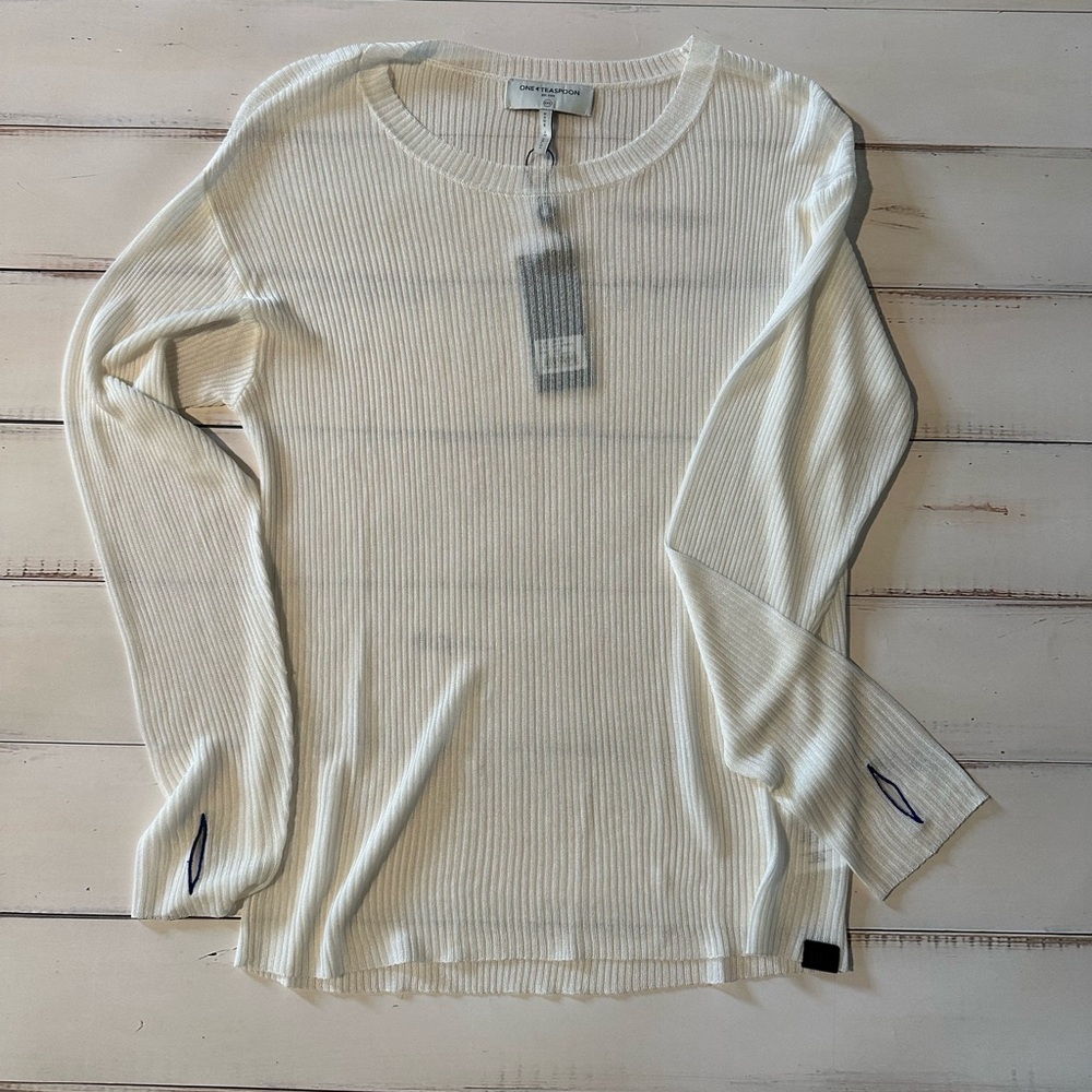 One Teaspoon Ribbed Cream Sweater